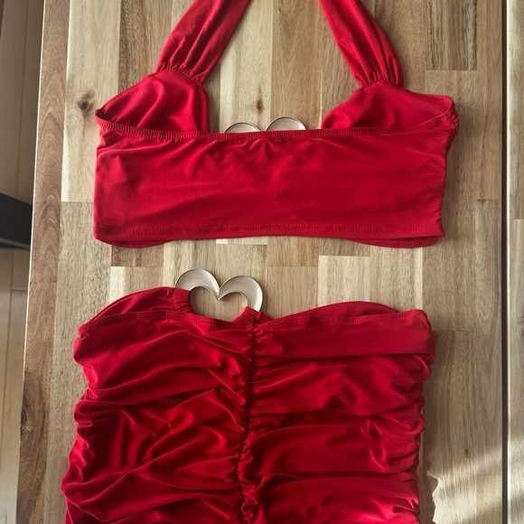 Fashion Nova Red Mini Skirt Set - Picture 2 of 3